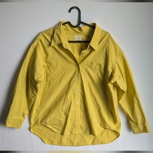 Wilfred Free 2xs oversize relaxed cotton button shirt up yellow green